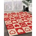 thumbnail image 3 of Ahgly Company Tapis d'Aire Intérieur Lavable à la Machine, Carré, Transitionnel, Rouge, 6 Pieds Carré, 3 of 7