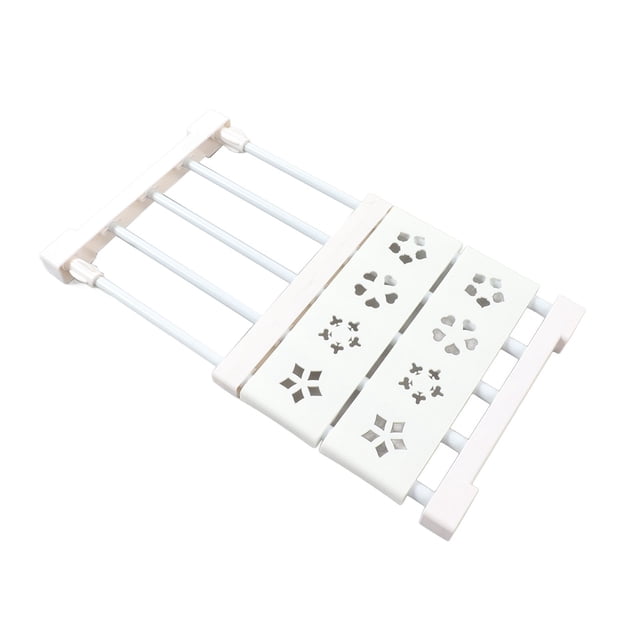 Expandable Closet Tension Shelf Cabinet Organizer Shoe Cabinet Divider Wardrobe Flower Partition Separation Storage Rack White Retractable Garden Flower 24Cm Shoe