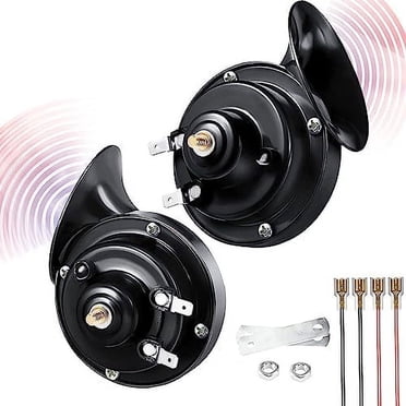 Klaxon de Voiture, 12 V 300 dB Klaxons Super Bruyants, Klaxons de Camion Doubles Étanches, Klaxons Électriques à Escargot Kit d'Ajustement Universel de Remplacement de Klaxons de Voiture pour Voitures, Motos, Camions, Trains et Bateaux (2 Pcs)
