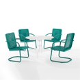 thumbnail image 4 of Crosley Furniture Bates 5 Piece Metal Outdoor Dining Set in Turquoise Gloss, 4 of 11