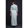 thumbnail image 4 of Bimba Rayon Tea Leaves Ladies Long Gown Boho Beach Cocktail Party Maxi SlitDress-XSmall, 4 of 6