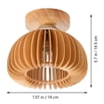 thumbnail image 2 of Toddmomy 1Pack Flush Mount Ceiling Light Wood Lamp Shade Khaki Lighting for Home, 2 of 8