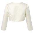 thumbnail image 2 of TSSOE Boléro Shrug à Manches Longues pour Filles, Broderie Florale, Robe de Princesse, Couvre-Robe, Cardigan Court, Champagne 140, 2 of 7