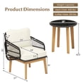 thumbnail image 3 of Gymax 3 Piece Patio Chair Set Wicker Chair & Side Table Set w/ Soft Cushions & Tempered Glass Tabletop, 3 of 10