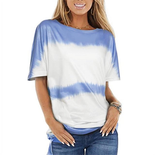 Nouveau Haut Imprimé pour Femmes T-Shirt à Manches Courtes Col Rond Ample