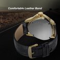 thumbnail image 4 of WINNER Winner Men's Automatic Mechanical Watch with Triangular Cut-Out Design, Gold Case & Dial, Leather Strap, Elegant Packaging, 4 of 7