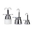 thumbnail image 1 of Bnorsy Cafetière Moka en Acier Inoxydable Style Italien avec Design DIY - Antirouille, Légère et Compacte pour Camping en Plein Air, Randonnée et Utilisation Intérieure, Finition Miroir Facile à Nettoyer, 1 of 5