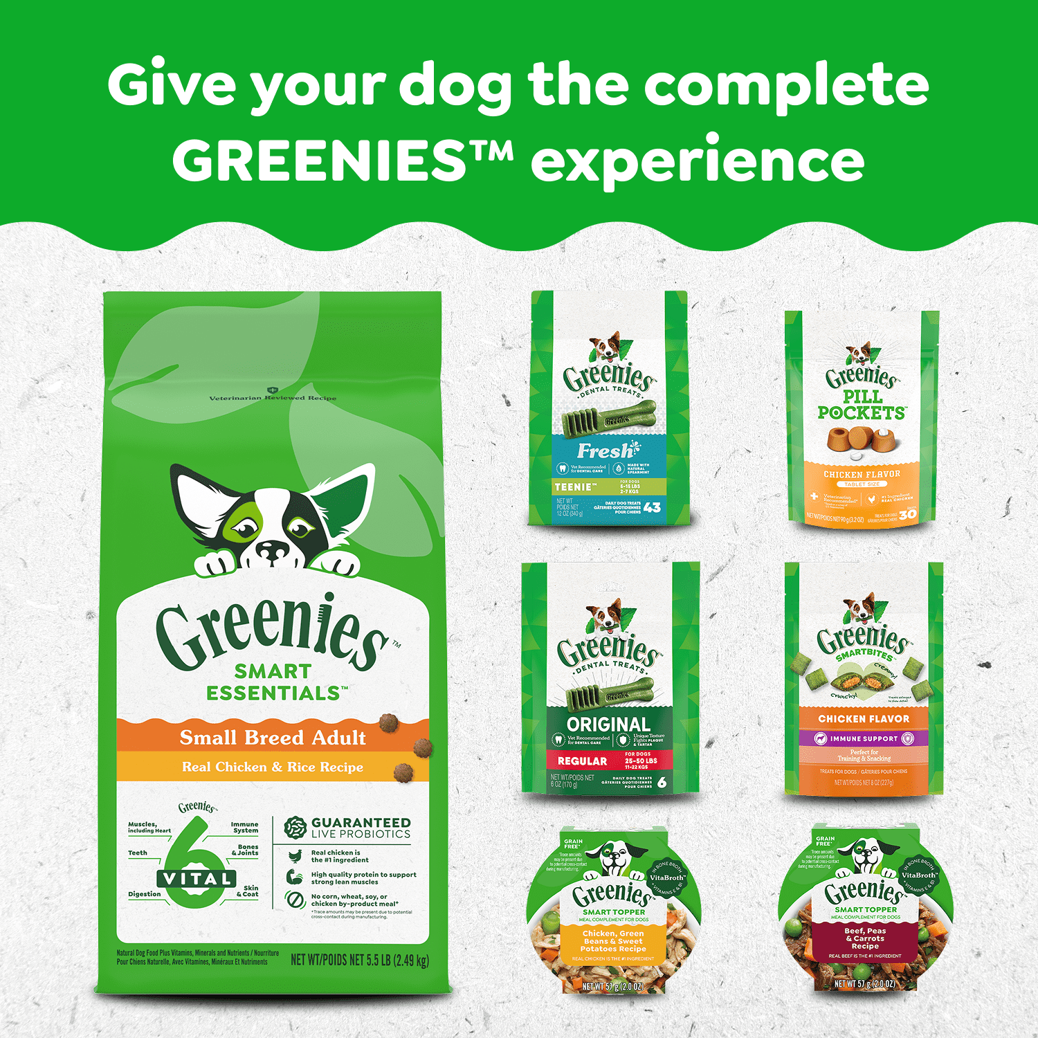 Gâteries dentaires naturelles pour chiens adultes Greenies Original PETIT format