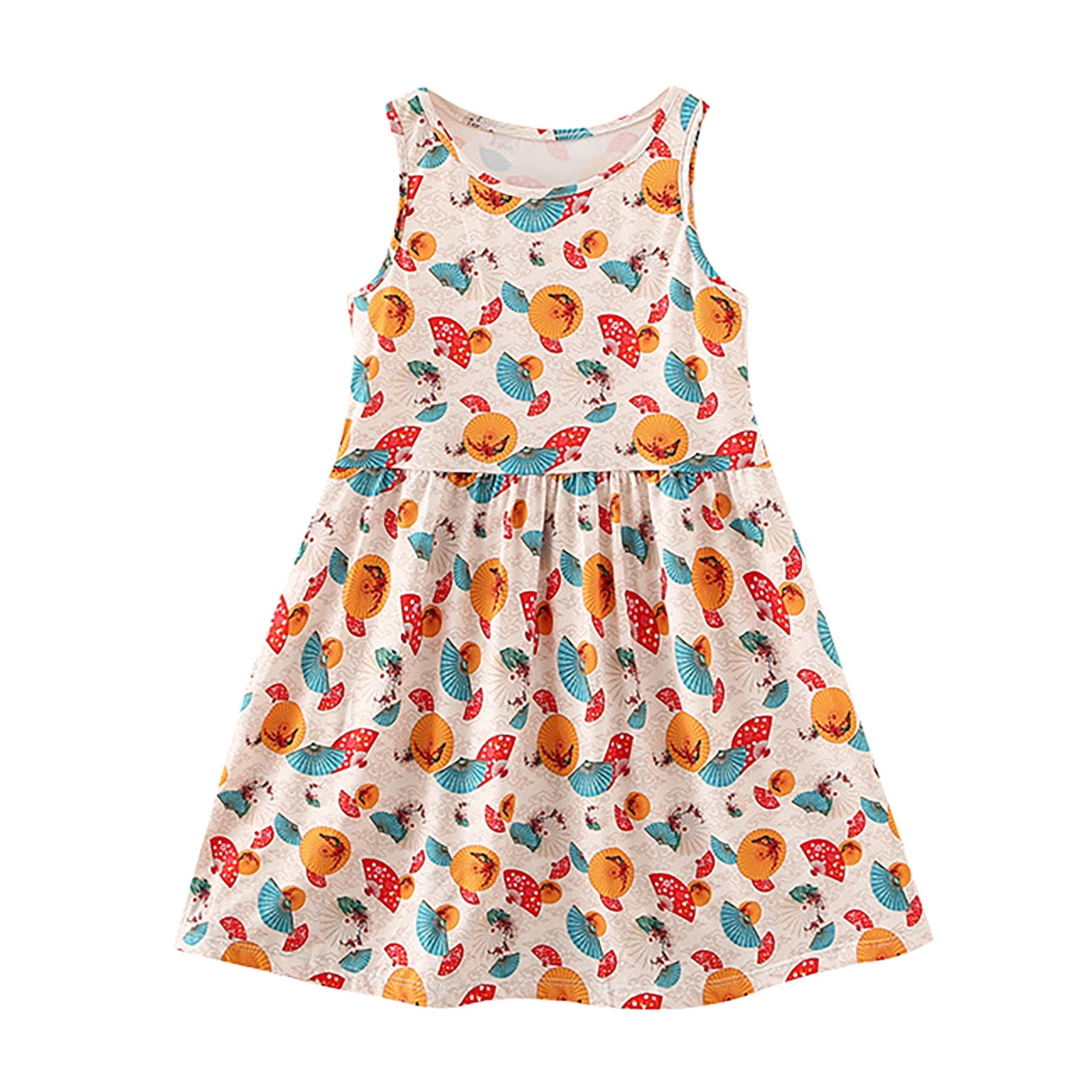 Robes pour Filles Tout-Petits Enfants Filles Été Sans Manches à Imprimés Floraux Robe Décontractée de Danse Fête Robes Robe Ado Fille Bleu Clair 8 Ans-9 Ans