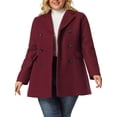 thumbnail image 1 of GRACE & GRANDEUR Women's Plus Size Winter Outerwear Double-Breasted Mid-Length Coat, 1 of 6