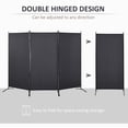 thumbnail image 4 of HOMCOM 6' 3 Panel Room Divider, Double Hinged Privacy Screen, Grey, 4 of 10
