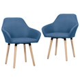 thumbnail image 1 of vidaXL Dining Chairs 2 pcs Blue Fabric, 1 of 4