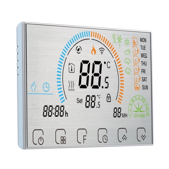 3A 95~240V Water Heating Energy Saving Smart Thermostat with Touchscreen LCD Display Weekly Programmable Room Temperature Controller Home Improvement Product