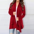 thumbnail image 2 of Knee Length Cardigan Split Front Sweater Cardigan Tops for Women Womens Long Sweaters Open Front Shawl Neck Cardigan Women Womens Sweaters Fall Cardigan Come Mono Cardigan Knit Long Sweater Fall, 2 of 4