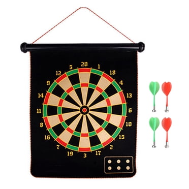 12-inch magnetic dartboard, double-sided roll-up dartboard with 4 safety darts, suitable for indoor and outdoor games for kids and adults