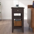thumbnail image 4 of Narrow End Table with Drawer and Shelf, 3-Tier Sofa End Table for Small Space, Black, 4 of 6