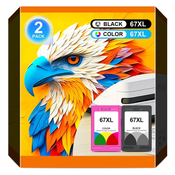 Printer 67 Ink for HP 67xl Ink Cartridges Black Color for Printers for HP 67 Ink Compatible for HP Deskjet 4255e 2852e 2855e 2800e 4200e