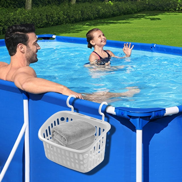 Dvkptbk Pool Side Storage Basket Set Pool Cup Above Ground Pool Accessories Pool Toy Basket Pool Storage Bins for Most Frame Pools Bathroom Accessories