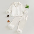 thumbnail image 2 of TIWEKE Little/Big Girls Satin Pajamas Summer Short Sleeve Button Down Silk PJS 2PCS Sleepwear Set,Size 8-9 Years, 2 of 4