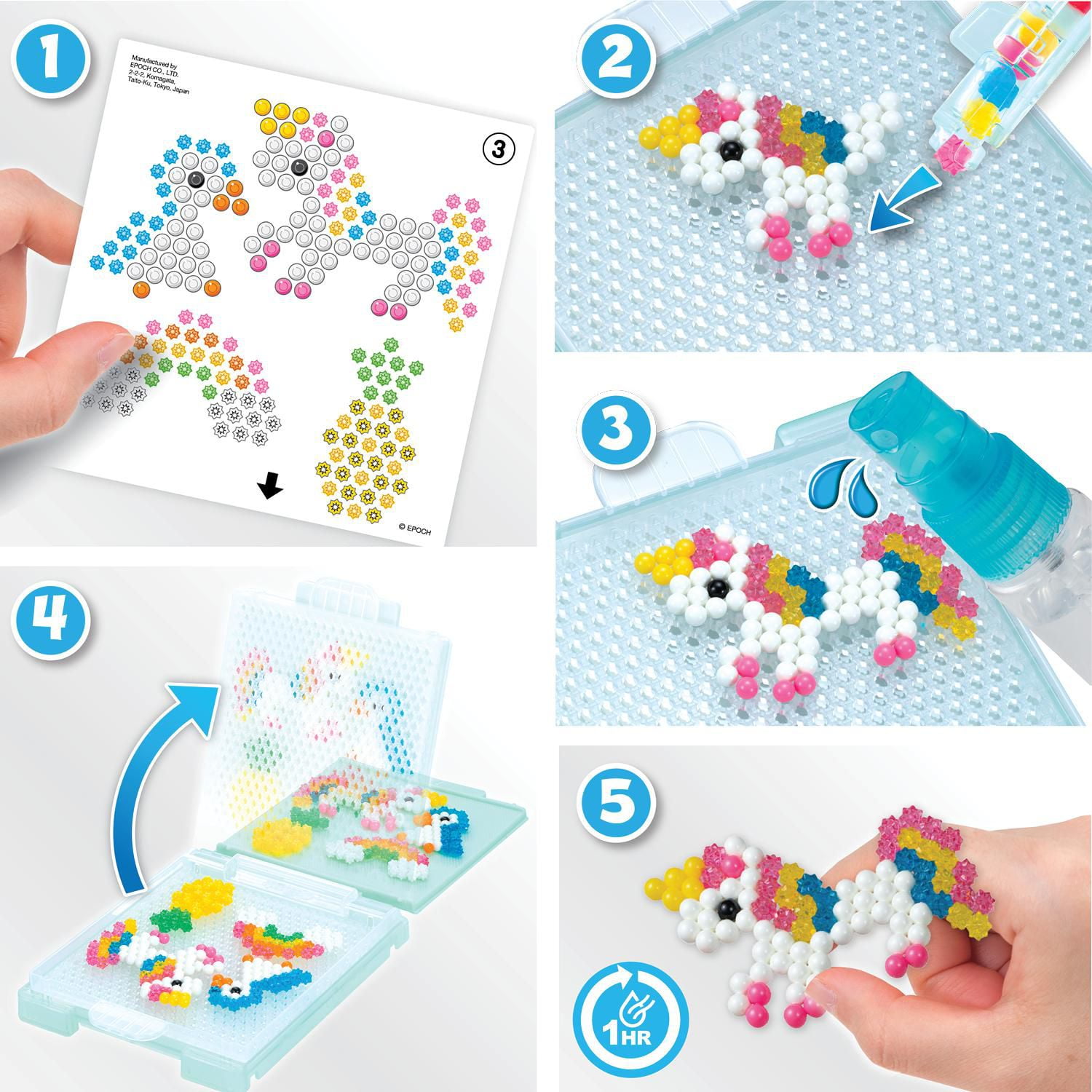 Aquabeads Star Bead Studio, Kit Complet de Perles d'Art et d'Artisanat pour Enfants, Plus de 1 000 Perles
