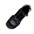 thumbnail image 2 of Qertyioot Escarpins à Plateforme pour Femmes, Nœud Mignon, Bout Rond, Cheville, Chaussures Habillées, Richelieus, 2 of 5