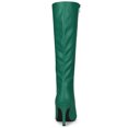 thumbnail image 4 of Unique Bargains Women's Pointed Toe Stiletto Heel Knee High Boots Green US 8, 4 of 8