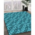 thumbnail image 3 of Ahgly Company Tapis Rectangulaire d'Intérieur Lavable en Machine Vert Sarcelle Transitionnel, 2 Pieds x 3 Pieds, 3 of 7
