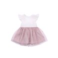 thumbnail image 2 of FOCUSNORM Baby Summer Dress,Ruffle Sleeve Round Neck Lace Back Zip TuTu Dress, 2 of 5