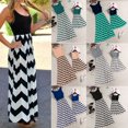 thumbnail image 1 of Mother and Daughter Casual Boho Stripe Maxi Dress Mommy and Me Matching Outfits, 1 of 6