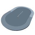 thumbnail image 1 of GROWTH TANK Super Absorbent Bathroom Rug Quick Dry Washable Diatomite Easy to Clean Bath Mat Oval Blue L, 1 of 7