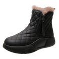 thumbnail image 2 of Bottes d'Hiver Doublées Chaudes Bottines Courtes Bottes pour Femmes Mode pour Randonnée Randonneur Hiver 36 Noir, 2 of 9