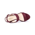 thumbnail image 4 of BLISSFUL STEP Women Platform Slingback Block Heeled Sandals Burgundy 10, 4 of 6