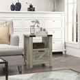 thumbnail image 2 of HOMCOM Table d'Appoint Style Ferme avec Tiroir de Rangement, Étagère Ouverte, 2 of 10