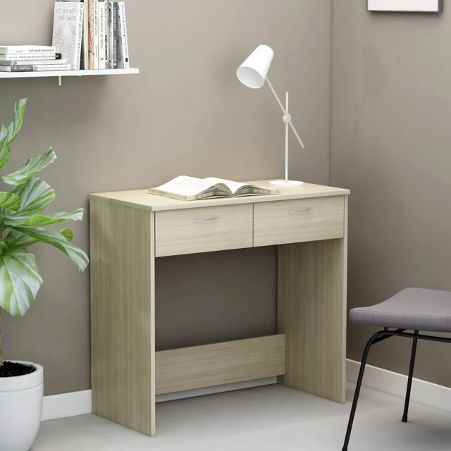 vidaXL Desk Sonoma Oak 80x40x75 cm Engineered Wood