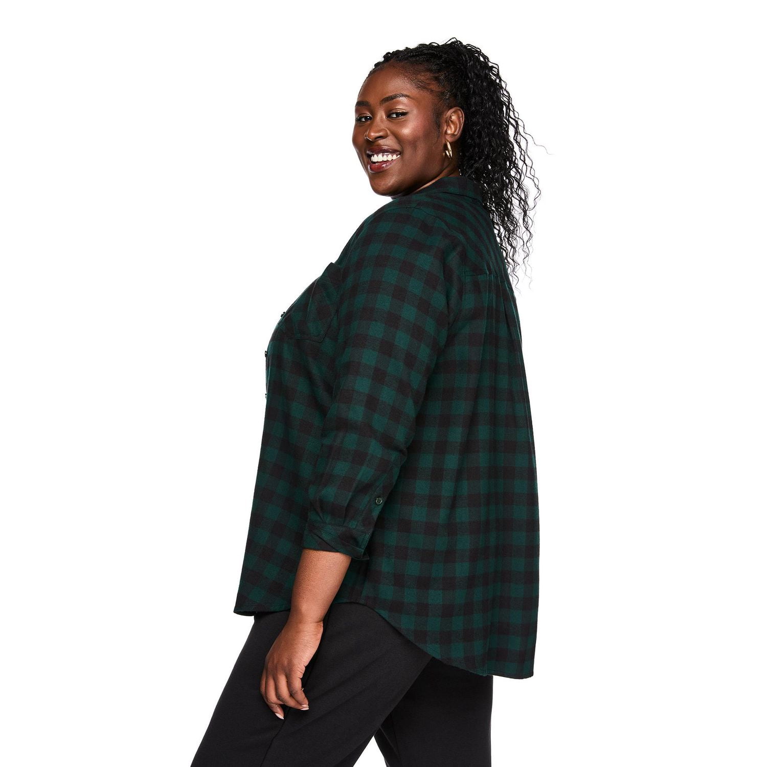 Lane Bryant Women's Plus Plaid Button-Up Shirt