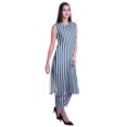 thumbnail image 3 of Moomaya Ensemble Kurta et Pantalon Sans Manches pour Femmes à Col Peter Pan Imprimé, Ensemble Ethnique 2 Pcs, 3 of 6