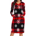 thumbnail image 1 of TIMIFIS Robe Chandail à Capuche pour Femme, Imprimé de Noël, Ample, Manches Longues, Haut Chandail à Capuche, Robe à Capuche avec Poches, 1 of 6