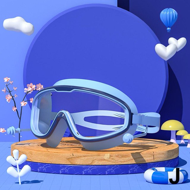 Adult Large Frame Swimming Goggles Waterproof And Fog-Proof Hd Swimming Goggles With Integrated Earplugs Silicone Children'S Swimming Goggles