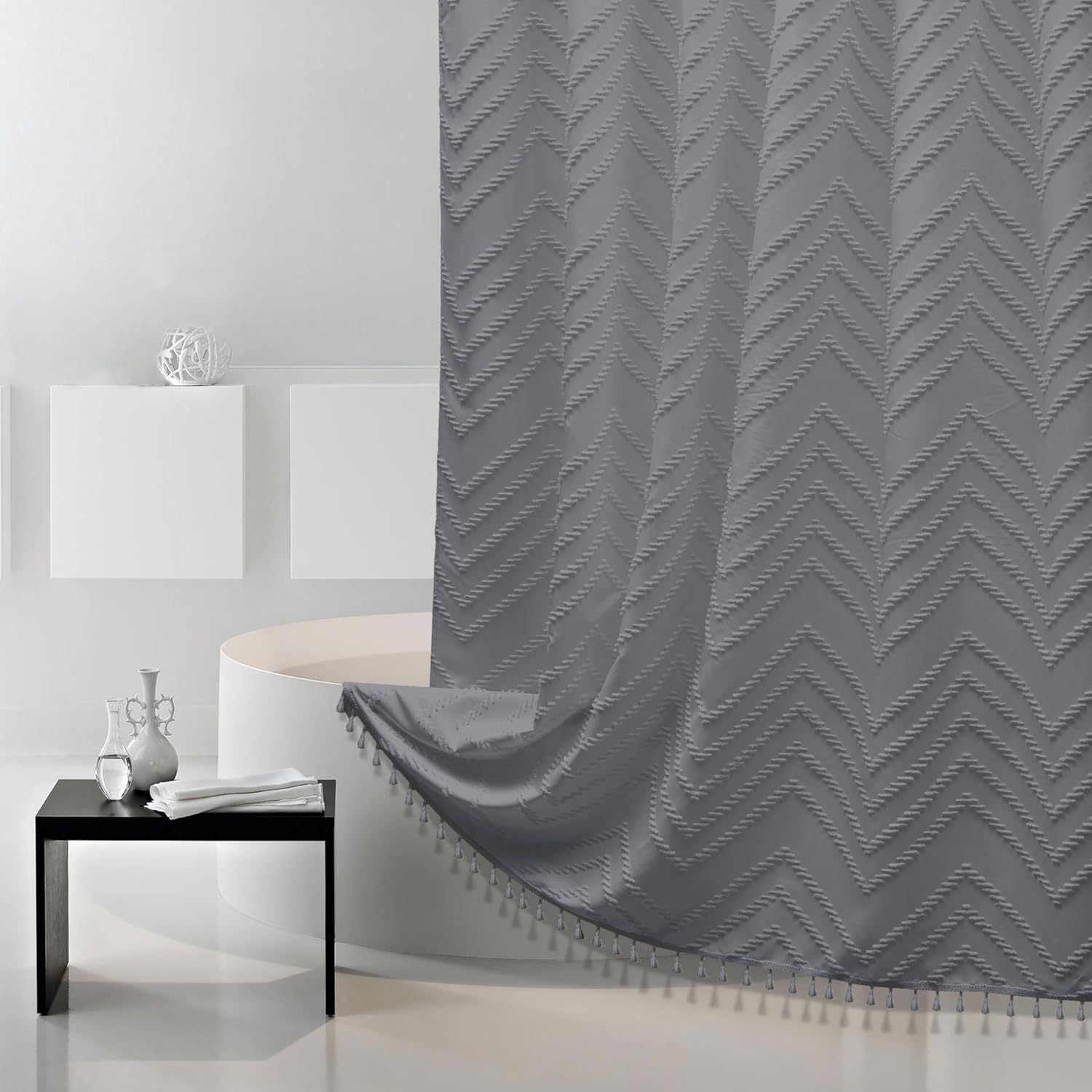 suxuMhao Shower Curtain Liner - Washable Waterproof Shower Curtain with Liner, Boho Shower Curtain, Gray Shower Liner, W60"*H72" 1 Piece Curtain for Bathroom, Durable Shower Curtains, Style 6