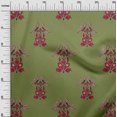 thumbnail image 2 of oneOone Silk Tabby Fabric Leaves|Bird & Floral Block Printed Craft Fabric BTY 42 Inch Wide, 2 of 4