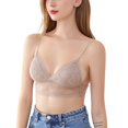thumbnail image 3 of Women Backless Bra Lace Seamless Bralette Triangle Cup Invisible Wirefree Bras Soft Thin Underwear, 3 of 4