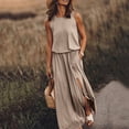 thumbnail image 2 of Leutsin Robe d'Été Décontractée pour Femme Grande Taille Robe d'Été Aguichant pour Femme Sans Manches à Col Rond avec Fente, 2 of 5