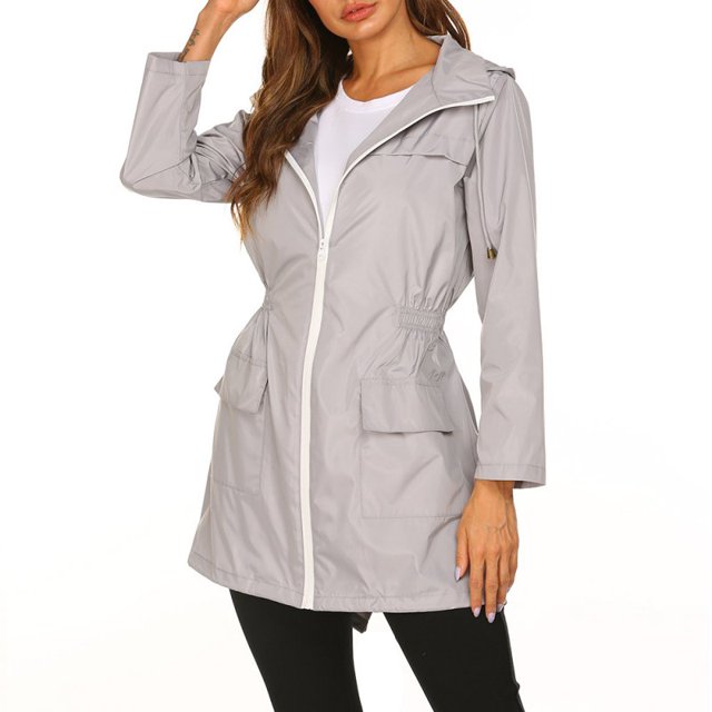 CHUANK Veste de Pluie Imperméable Légère pour Femmes avec Capuche