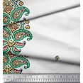 thumbnail image 3 of Soimoi Georgette Viscose Fabric Floral & Paisley Block Printed Fabric 1 Yard 42 Inch Wide, 3 of 3