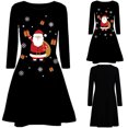 thumbnail image 2 of Fridja Femmes Noël Imprimé à Manches Longues Robe de Bal de Bal Costume Swing, 2 of 5