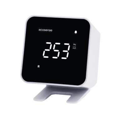 Ecosense EB100 EcoBlu, Digital Radon Detector, Fast & Accurate, Short-Term and Long-Term Monitoring, Full Size LED Screen, Easy to Use (White)
