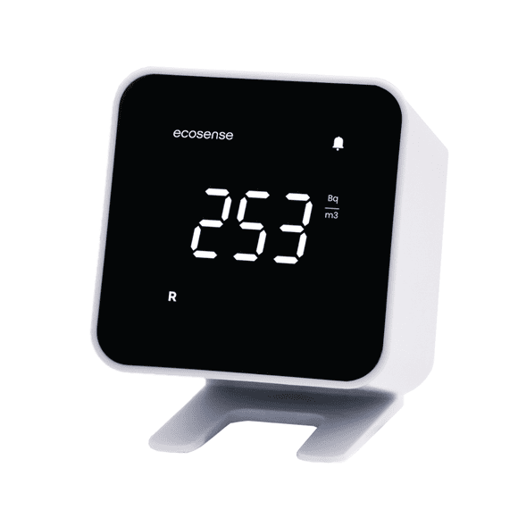 Ecosense EB100 EcoBlu, Digital Radon Detector, Fast & Accurate, Short-Term and Long-Term Monitoring, Full Size LED Screen, Easy to Use (White)