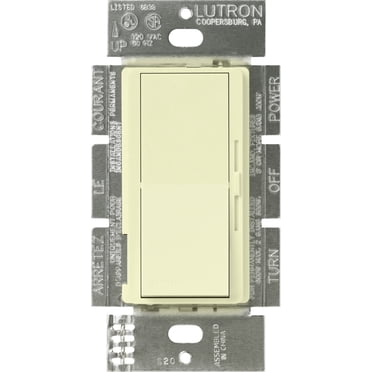 Lutron Diva Dimmer Switch for Incandescent Bulbs, 1000-Watt/Single-Pole Preset, DV-10P-AL, Almond