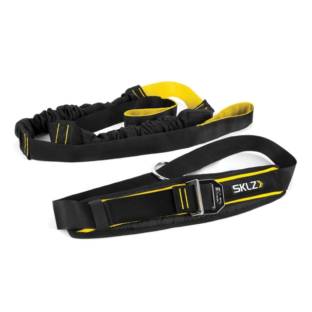 SKLZ Entraîneur d'Accélération avec Sangles Rembourrées Noires et Jaunes, Boucle Métallique à Dégagement Rapide et Anneau Multidirectionnel, Conçu pour l'Entraînement de Résistance et de Vitesse afin de Renforcer la Puissance et la Vélocité des Jambes chez les Athlètes.