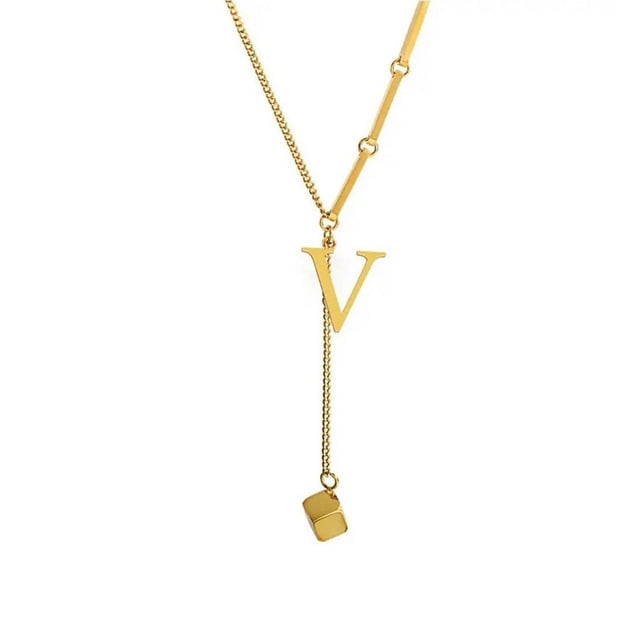 Pendentif Alphabet 26 Lettres Collier Lettre Initiale Mode pour Femmes V7J9